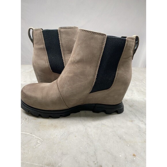 Sorel Joan Of Arctic Boots Women’s  8.5 Wedge Chelsea Slip-On Brown Suede - Picture 4 of 12